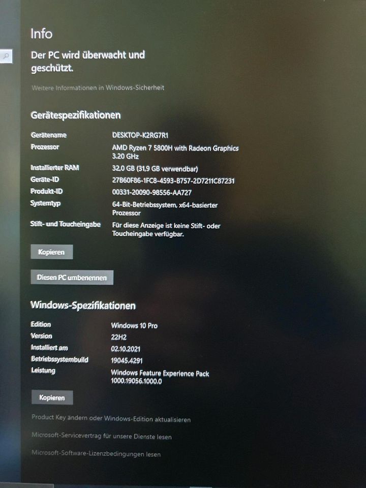 Lenovo Legion 5 Laptop 17": R7 5800H, 32GB,  RTX3070, 1,5TB SSD in Neuenhagen