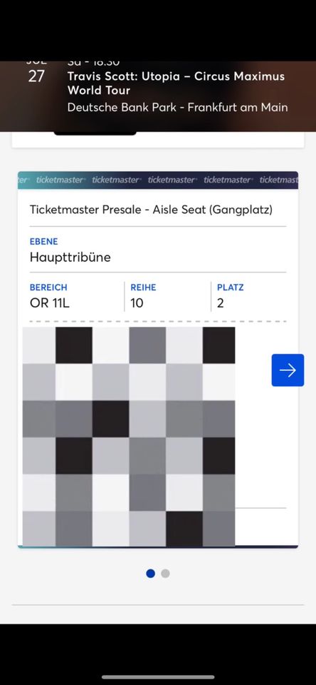 1 TRAVIS SCOTT TICKET FRANKFURT MIT VERSICHERUNG!!!!! in Leipzig