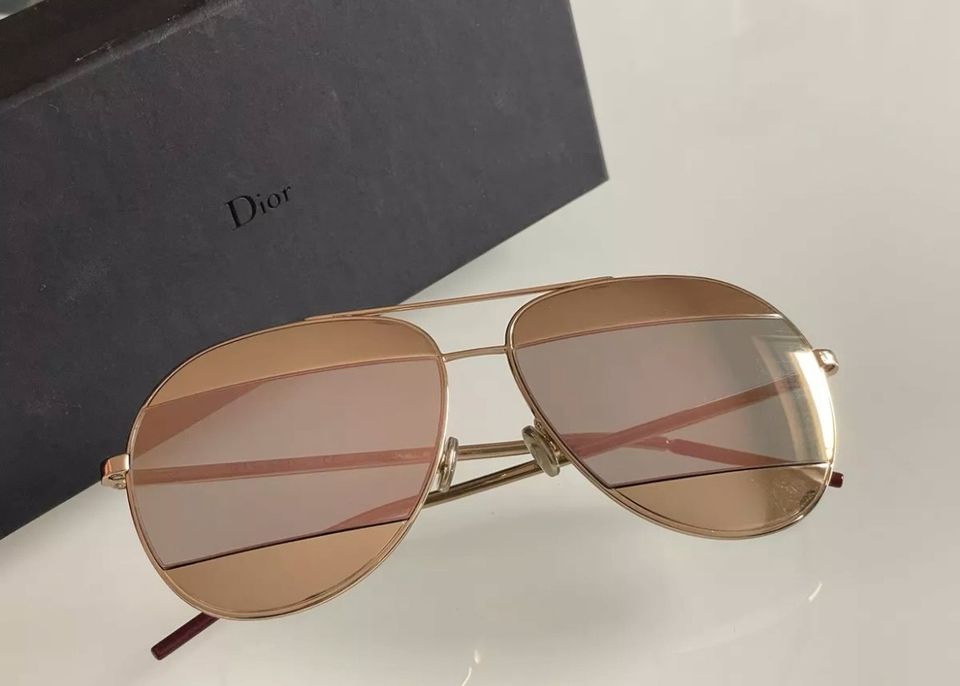 ~Orig Christian Dior~ Split 1 Sonnenbrille Aviator Gold Rosa in Dortmund