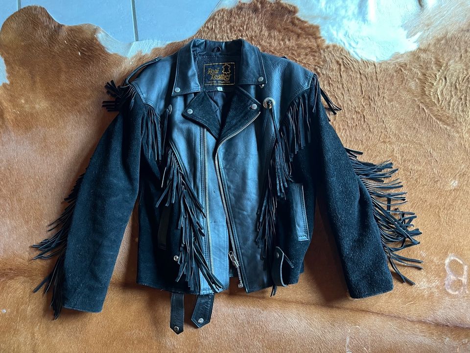 Rocker Western Leder Fransen Jacke in Freiburg im Breisgau