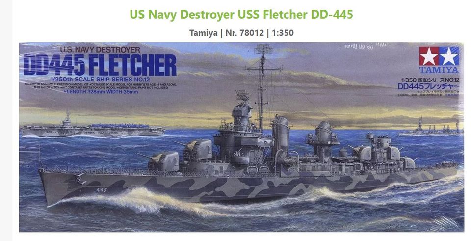 Tamiya USS Fletcher Zerstörer WW2 1:350 + Ätzteile Upgrade Set in Ebsdorfergrund