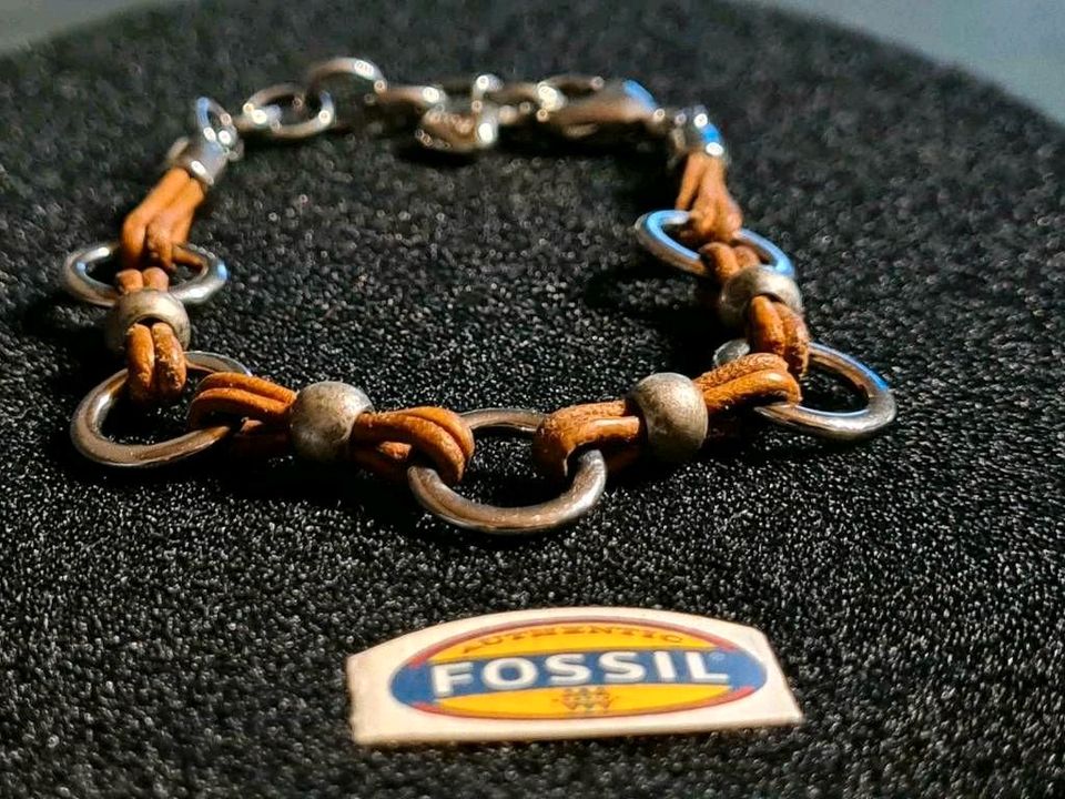 FOSSIL Lederarmbänder / Armbänder aus Edelstahl in Rennerod