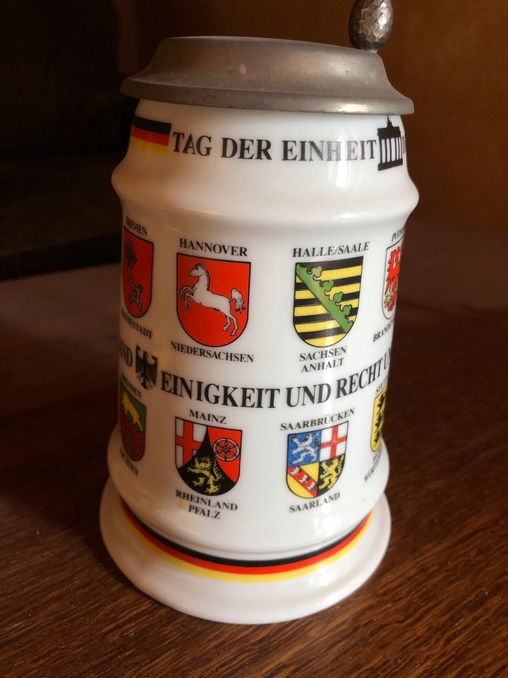 Bierkrug Tag der Einheit Wiedervereinigung Wappen sammeln Sammler in Koblenz