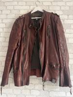 Schwere braune Lederjacke von tigha München - Au-Haidhausen Vorschau