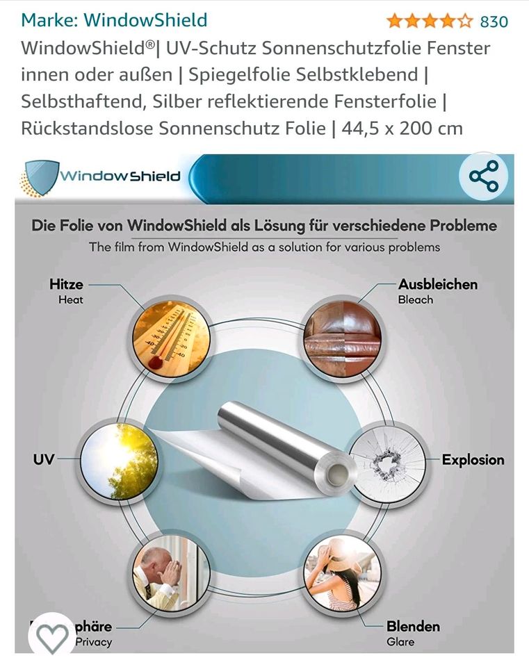 UV Schutzfolie Fenster in Böhlen