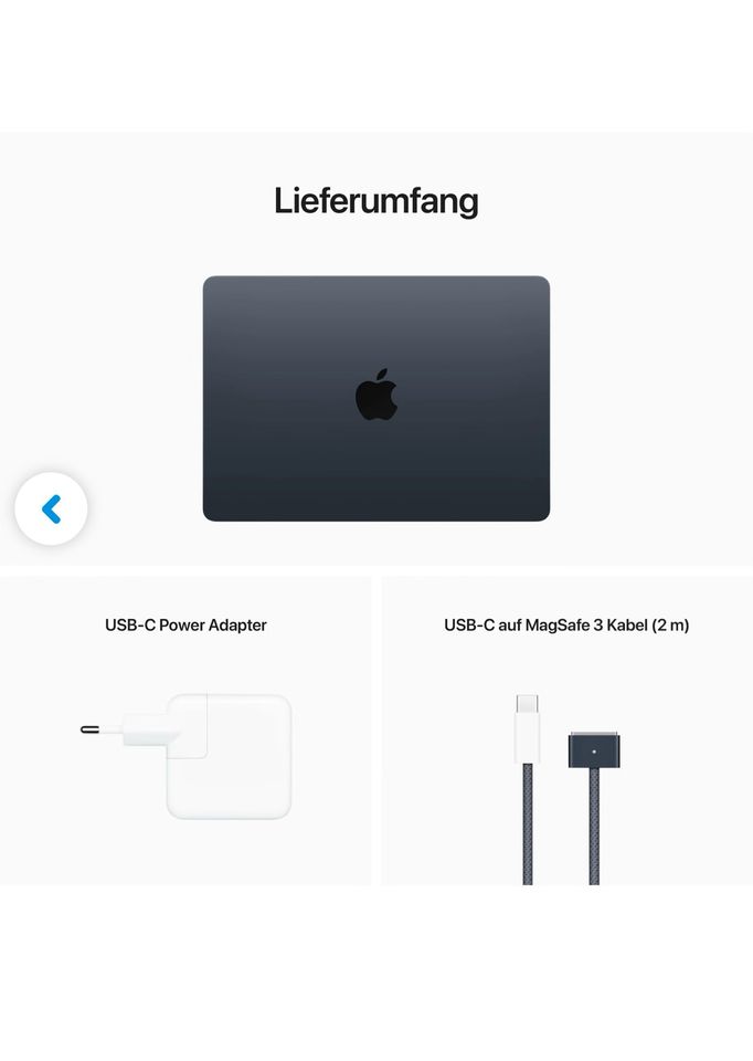 Apple MacBook Air (2022) Apple M2, mitternachtsblau in Düsseldorf