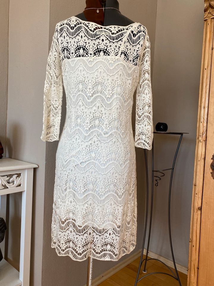 Ralph Lauren Kleid weiß spitze mit Unterkleid 36 S in Hallbergmoos