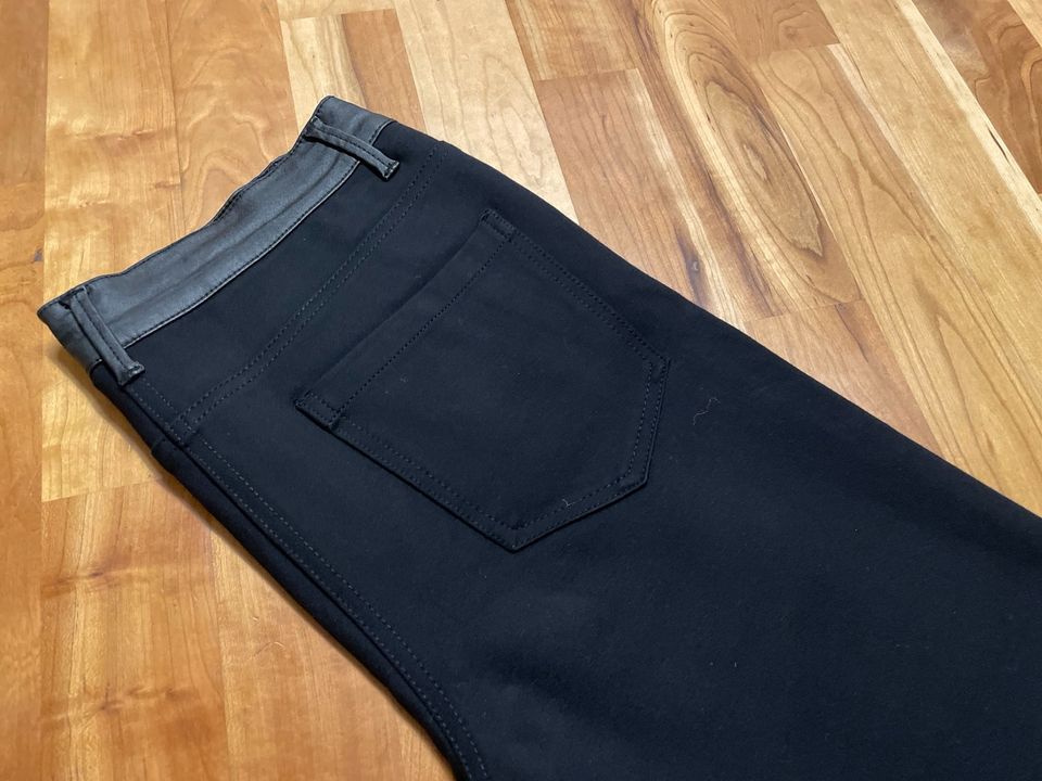 Gina Damen Hose Lederimitat slim, Gr. 40, schwarz in Barbing