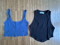 Bershka Shirt Top cropped kurz blau schwarz Rippstrick XS Rheinland-Pfalz - Bodenheim Vorschau