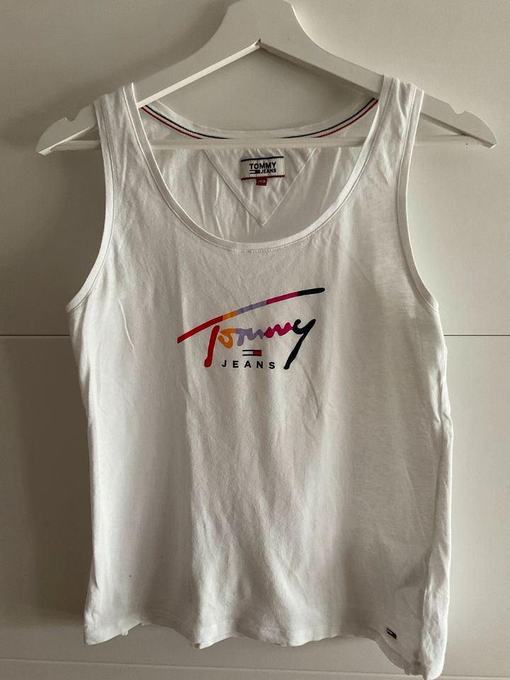 Tommy Hilfiger Jeans Top Shirt weiß Gr. XS TOP in Dresden