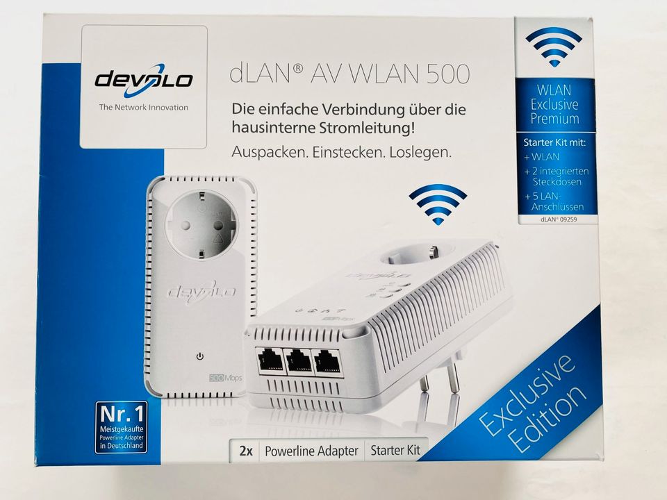 Devolo dLAN 500 AV Wireless Starter Kit, OVP in Stahnsdorf