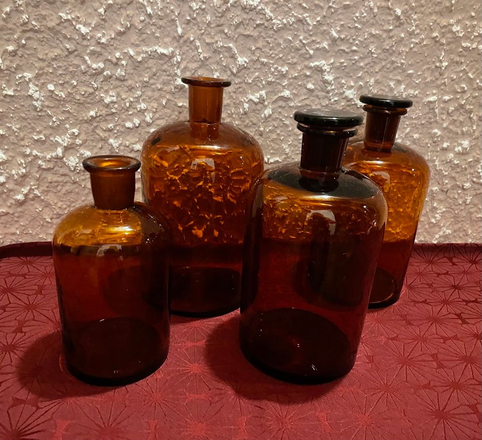 Apothekerflaschen, Braunglas, Vintage in Groß-Zimmern