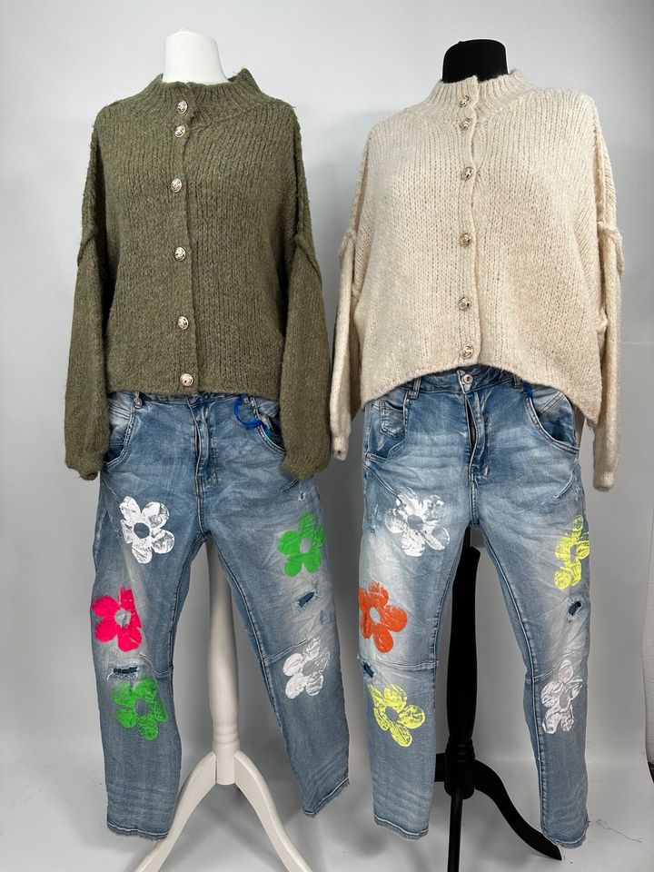 RESTOCK Jeans Hose Sexy Woman Marke Blumen Umschlag Patchwork in Mainz