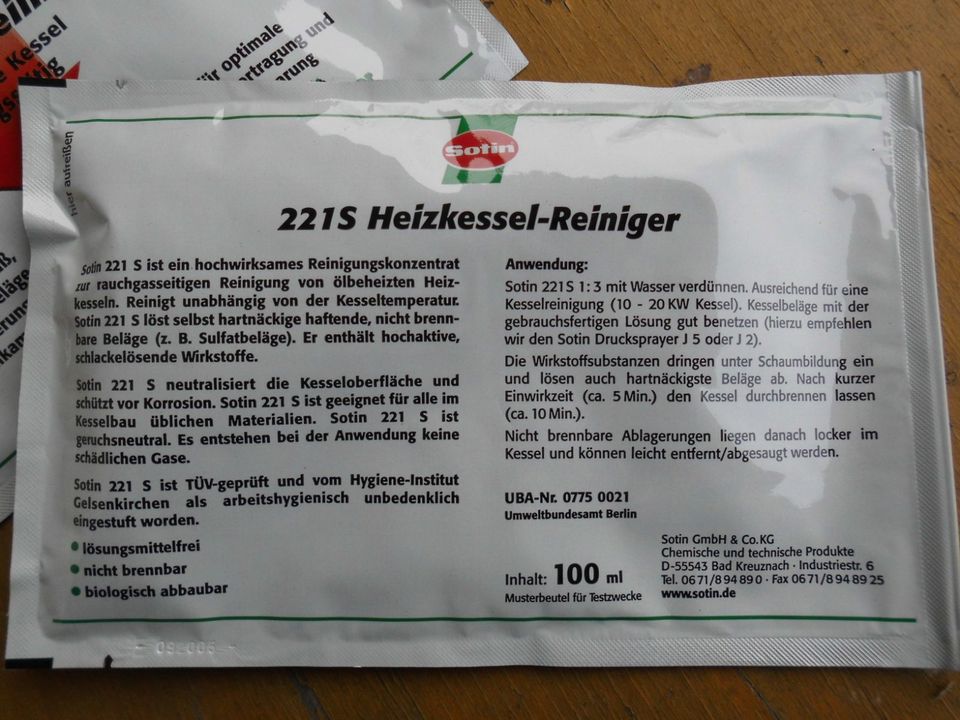 SOTIN 221S Heizkessel-Reiniger Reinigungskonzentrat Ölkessel in Burghaun