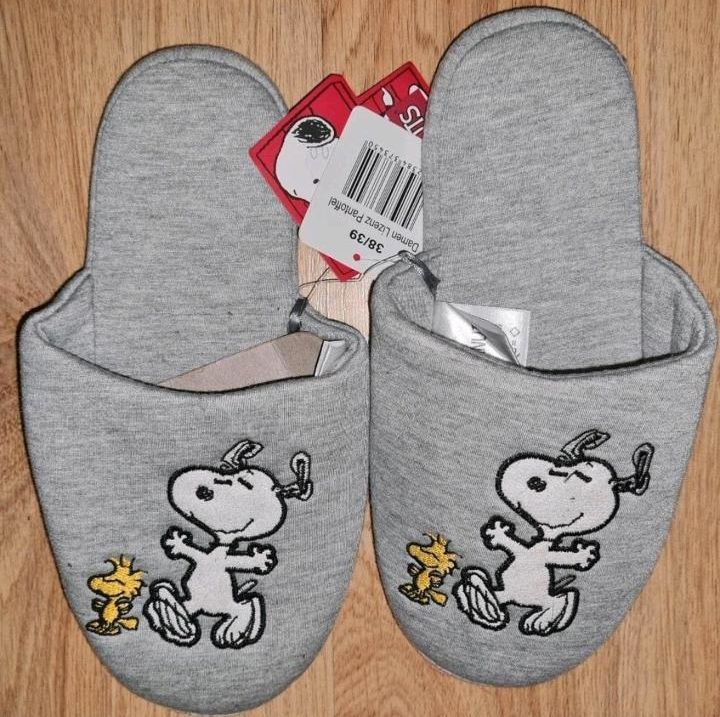 NEU Damen Hausschuhe Snoopy Peanuts Pantoffel 38/39 Grau in Neutraubling