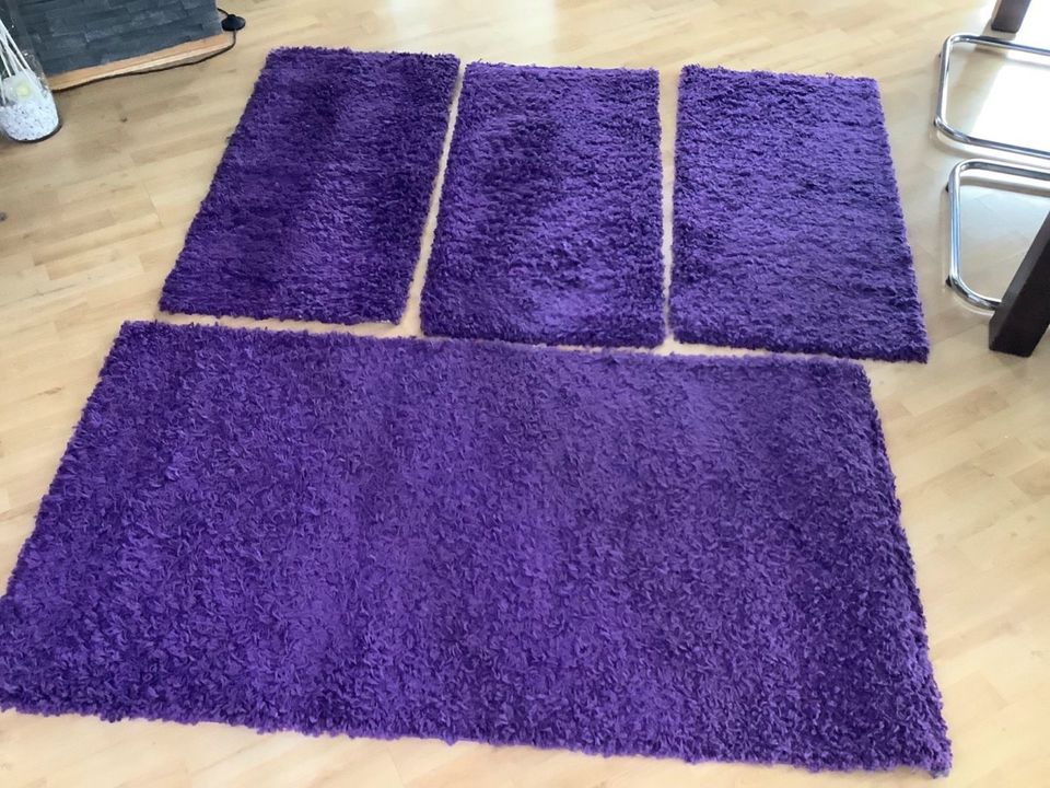 Hochflorteppich, Teppich Set oder auch einzeln in lila in Wörth Kr. Erding