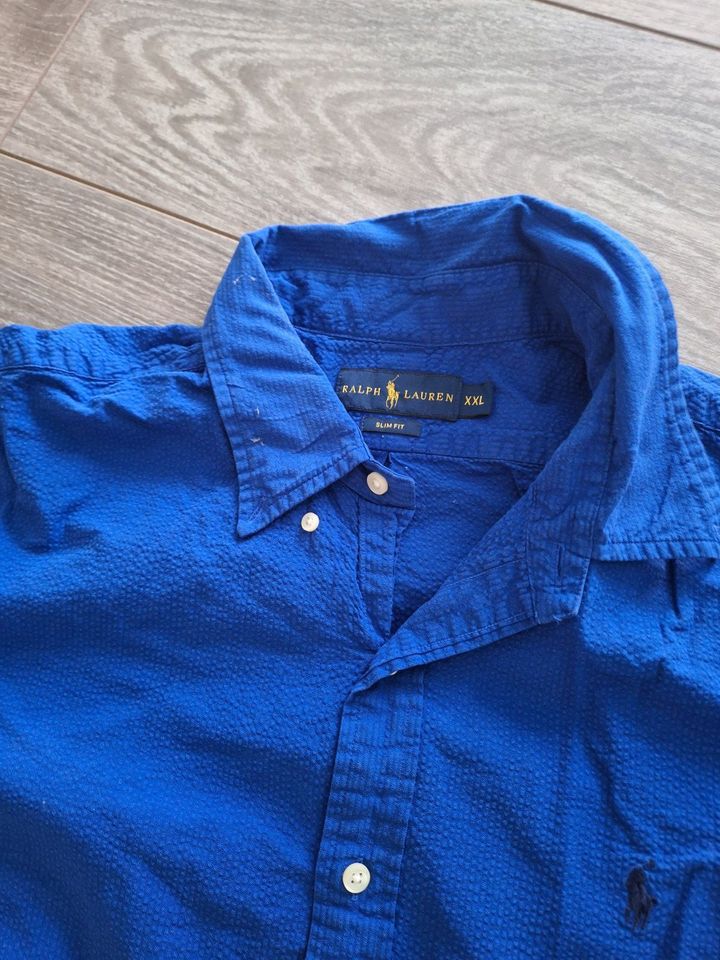 Hemd kurzarm von Polo Ralph Lauren Gr. XXL blau royalblau in Kupferzell