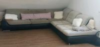 Big Couch / großes Sofa Leder schwarz / Stoff grau Nordrhein-Westfalen - Arnsberg Vorschau