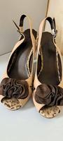 Tamaris Peptoes Sandalen braun beige mit Blume Gr.39 Echt Leder Bayern - Karlshuld Vorschau