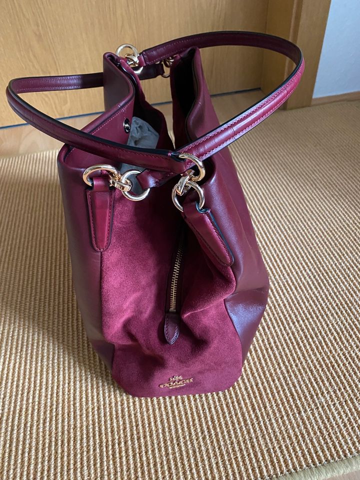 Coach Bag „Polished Hadley Hobo“ Leather, Bordeaux in Dummerstorf