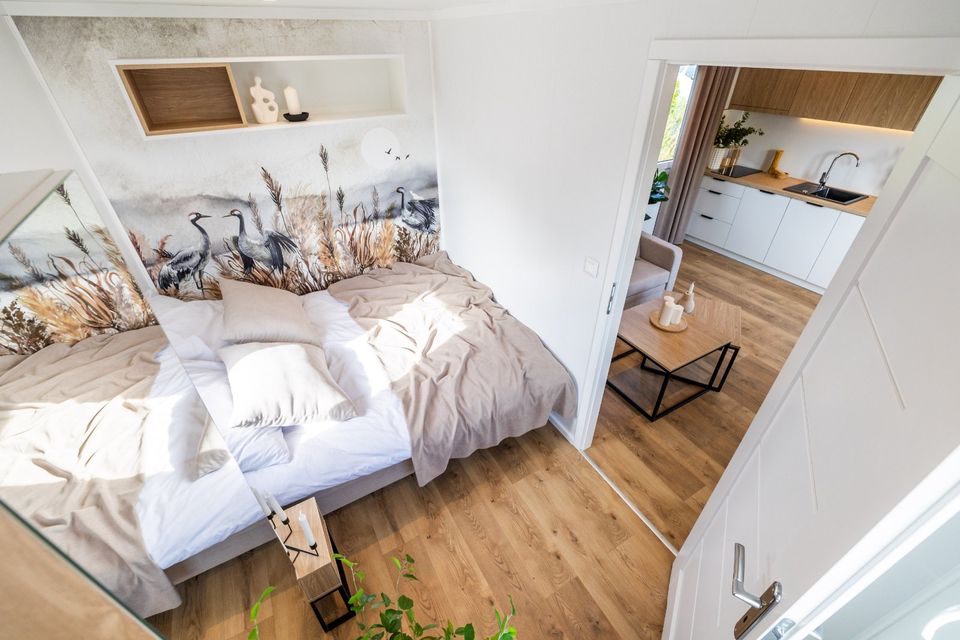 NEOHOME Hochwertiges Tiny House EH55 Letniskowo Bali Tiny Haus Bungalow Mobilheim Spitzdach Baugenehmigung in Soltau