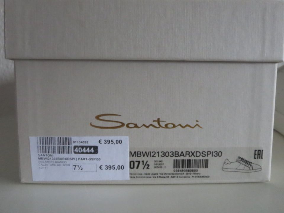 Santoni Bianco Sneakers Schnürschuh Gr.42 (7,5 = 41,5 = 42) in Bremen