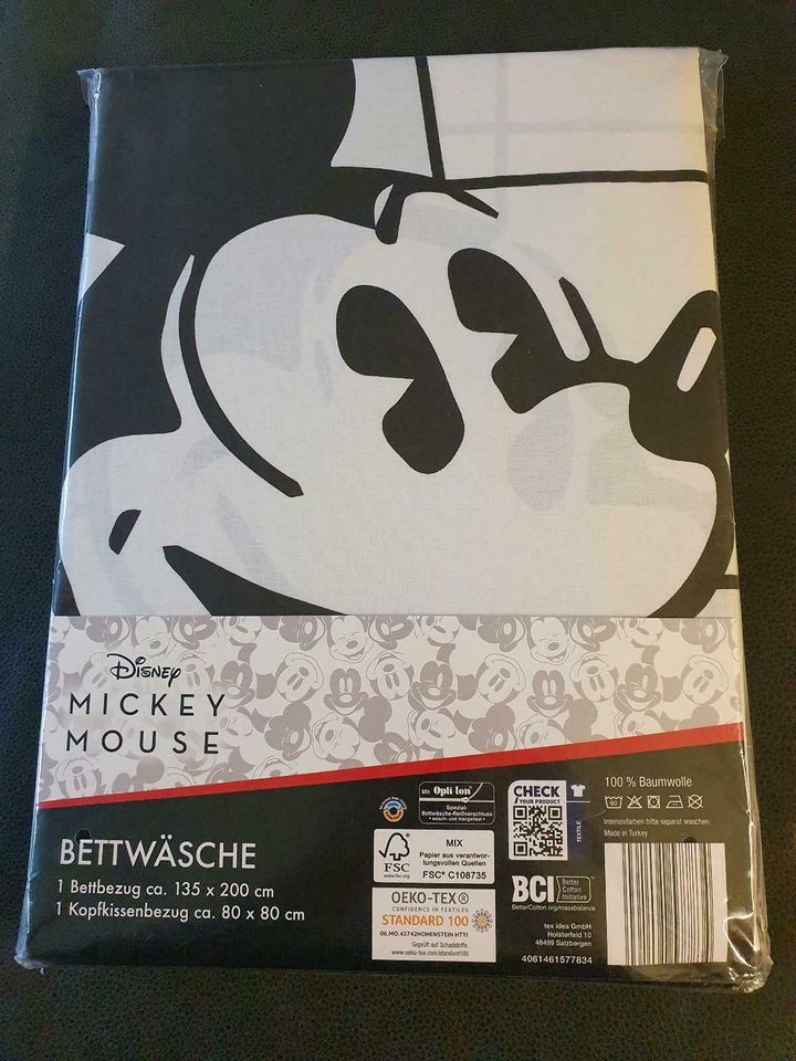 2x Neue lustige Mickey Mouse WENDE Bettwäsche 135 x 200 Baumwoll in Günzburg