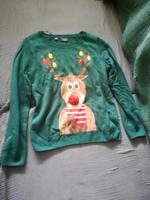 Weihnachtspullover grün Rudolph Bommelnase S (36/38) München - Hadern Vorschau