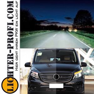 VOLL LED Tagfahrlicht Scheinwerfer für Mercedes Benz V-Klasse / Vito W447  14-23 schwarz mit LED Blinker