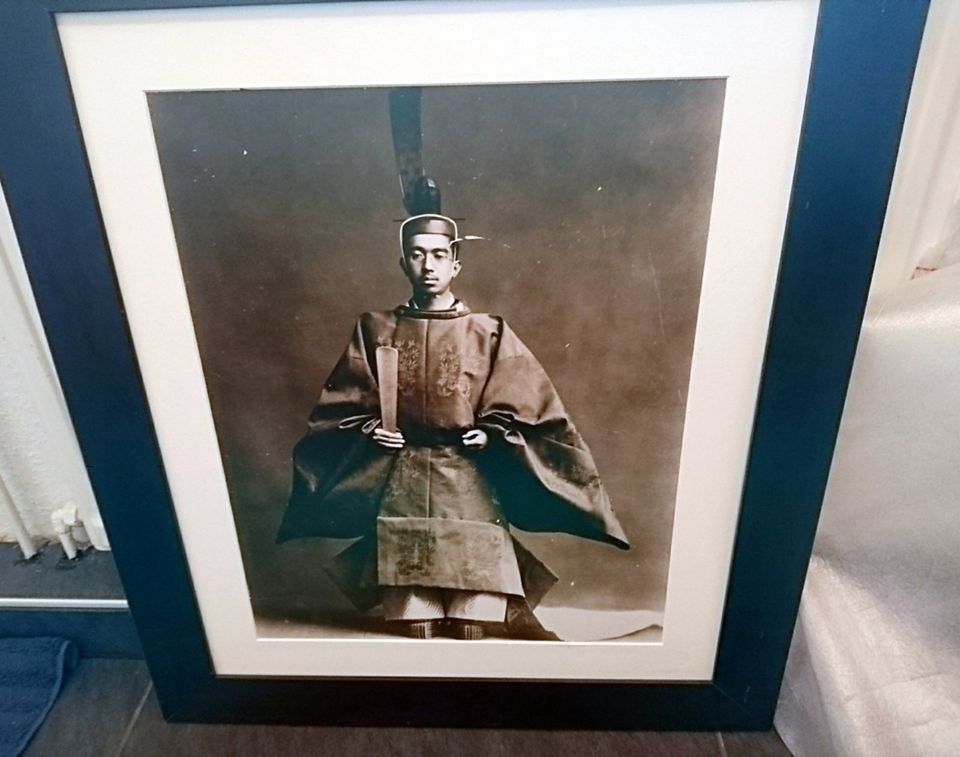 Passepartout, Holzrahmen, Wenge, Jap. Kaiserpaar, Hirohito, Photo in Delmenhorst