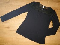 TOP H&M Pullover mit Spitze Gr S Schwarz Langarmshirt Brandenburg - Schönwalde-Glien Vorschau