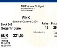 Ticket für P!nk in Stuttgart am 19. Juli 24 Baden-Württemberg - Moos Vorschau