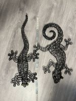 2 Geckos Eidechsen Draht Metall  Dekoration Figur Garten Baden-Württemberg - Ketsch Vorschau