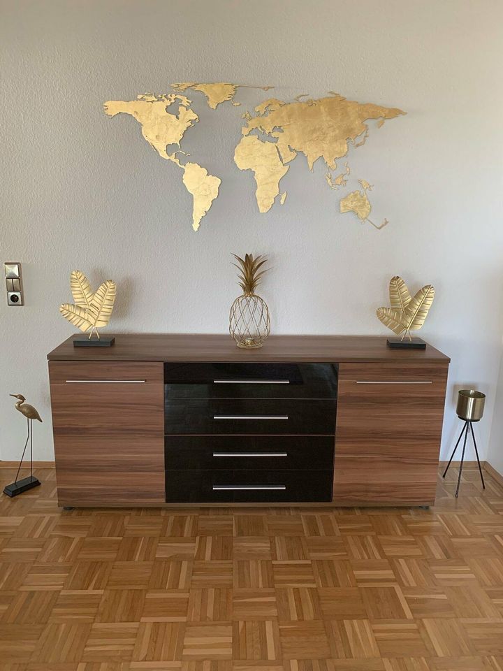 Stahl Weltkarte weiß Bild Edelstahl Wanddeko XXL Wandbild Loft in Bielefeld