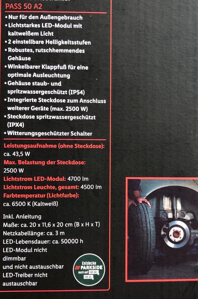 PARKSIDE® LED-Arbeitsstrahler Steckdose Kleinanzeigen mit | 50 - Mitte ist eBay Kleinanzeigen W, in »PASS A2«, jetzt Berlin 43,5