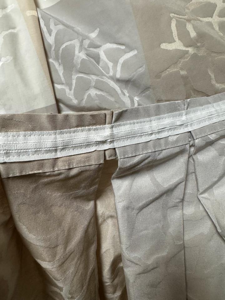2x Vorhang Gardine kräuselband grau beige weiß 53x245 cm in Hamburg