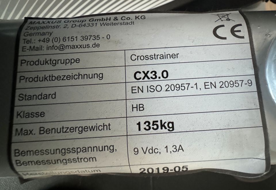 MAXXUS Crosstrainer CX 3.0 - neuwertiger Zustand in Schleiden