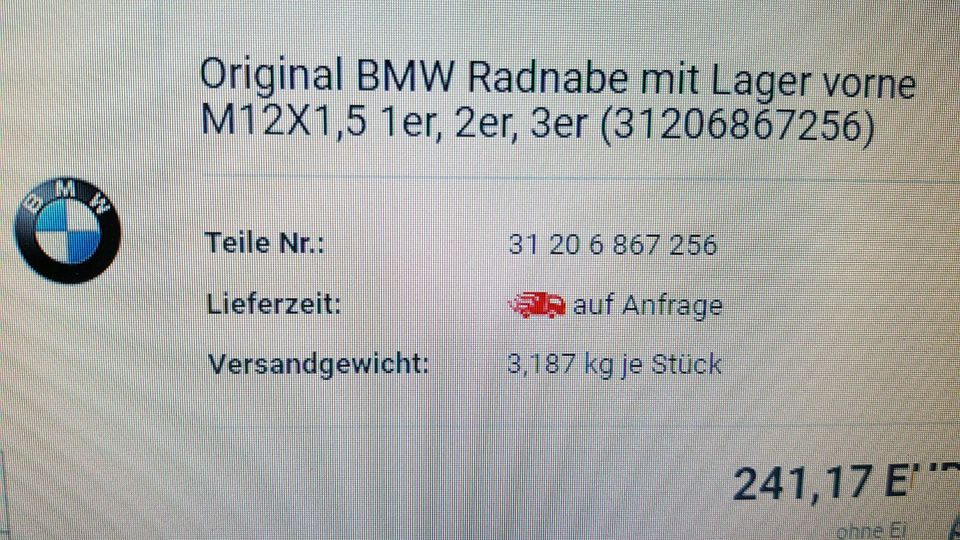 BMW Original Radnabe mit Lager vorne in Leimen