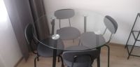 Glastisch mit schwarzen Beinen rund mit 4 Stühlen grau/schwarz Essen - Stoppenberg Vorschau