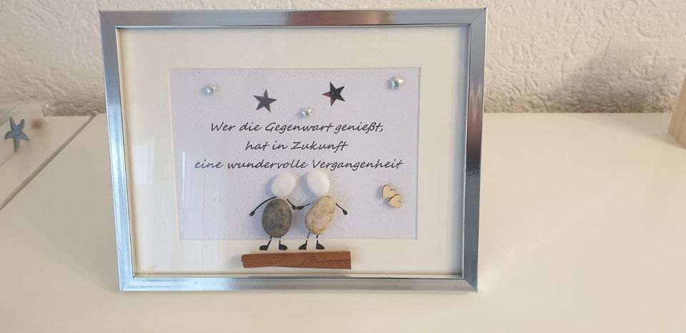 Steinbild Geschenk Handarbeit Unikat schöner Spruch in Monschau