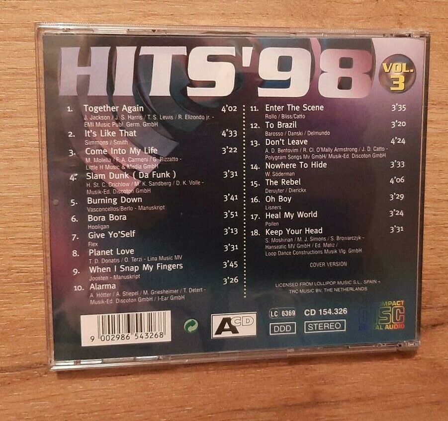 CD HITS 90er Jahre 1998 3 CD Box in St Gangloff