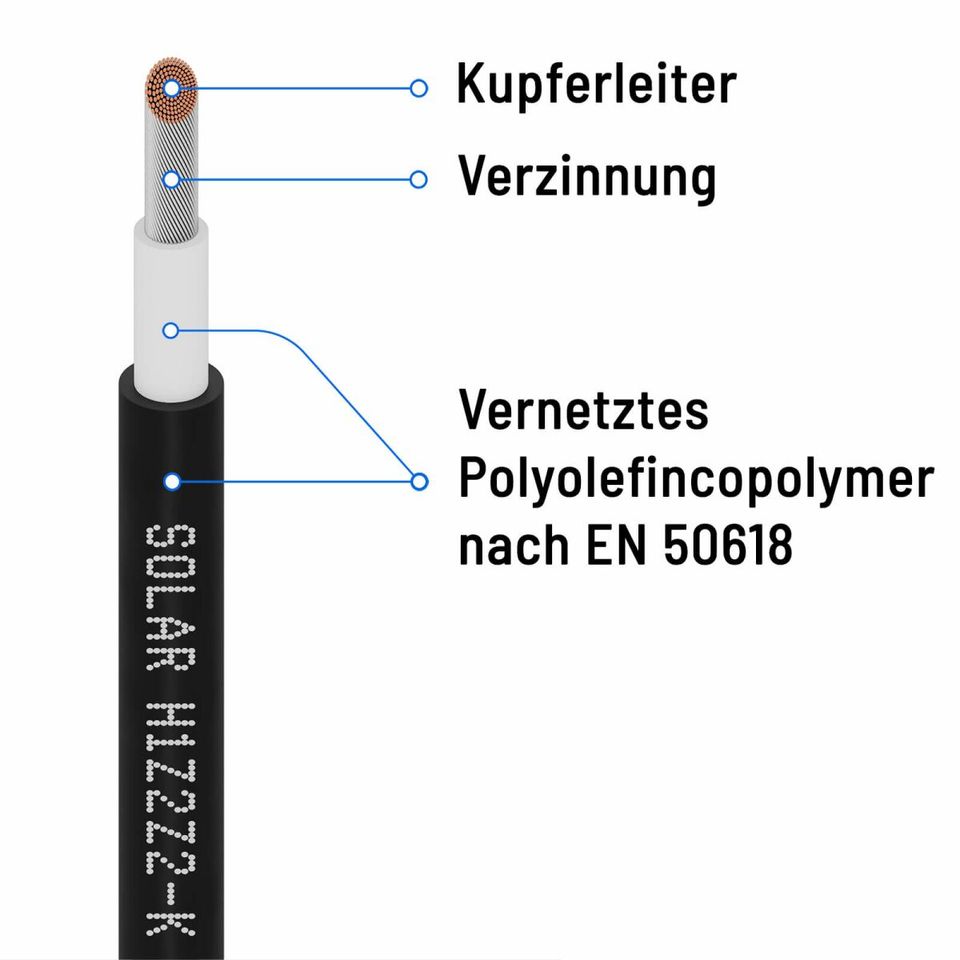 Solarkabel - 6mm² - H1Z2Z2-K 6SW EN50618 in Leipzig