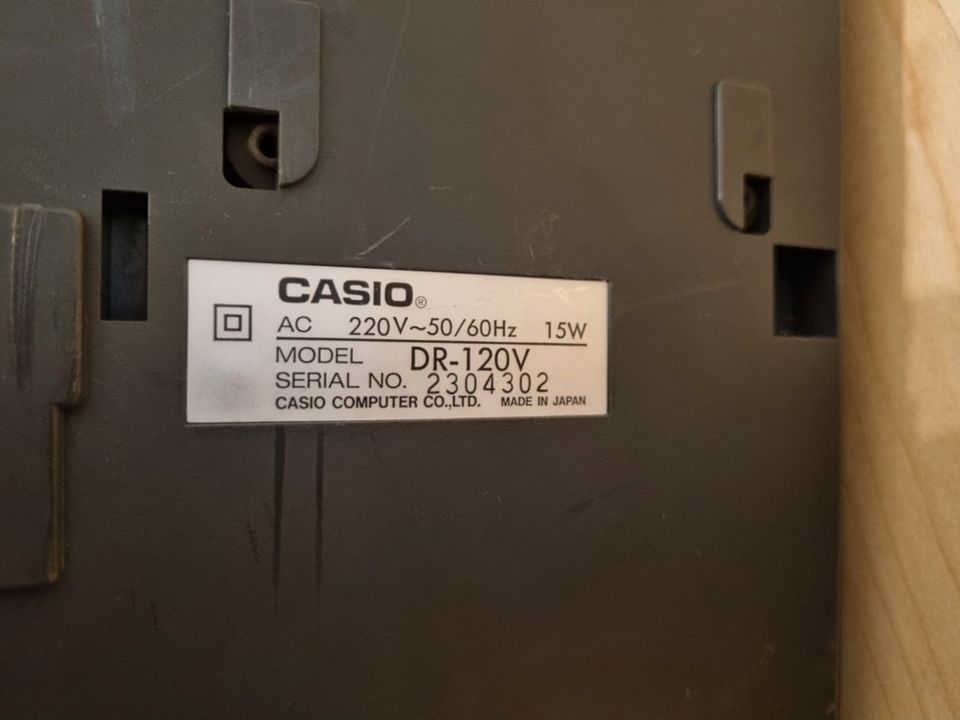 Tischrechner Casio DR-120V mit Druckfunktion und Papierrollen in Hardegsen
