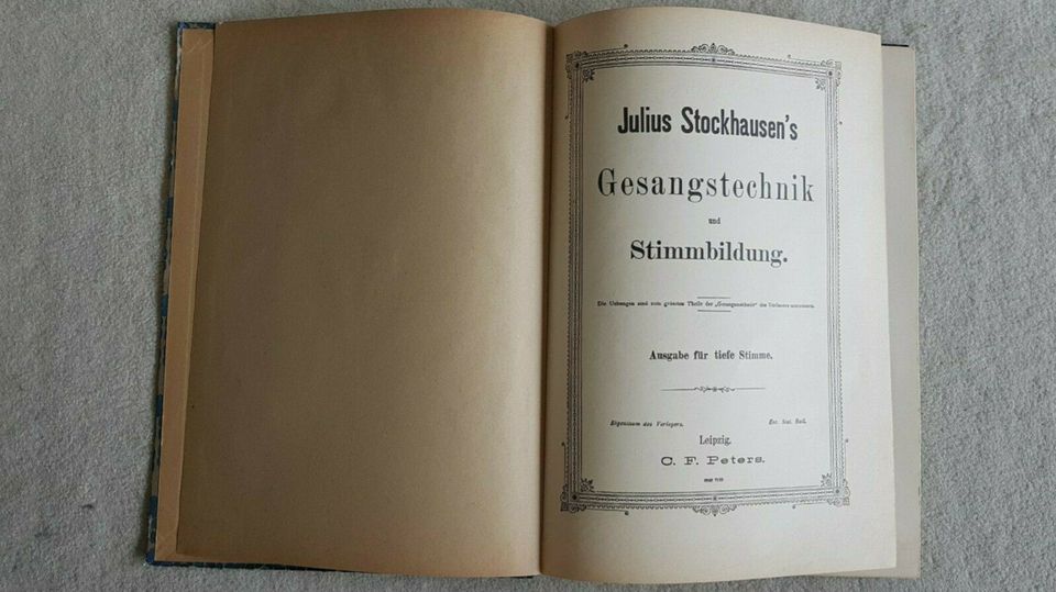 J. Stockhausen: Gesangstechnik. Tiefe Stimme. gebunden, 1887 in Hannover