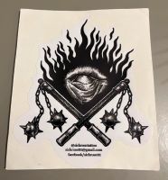 Aufkleber Sick Rose Tattoo - Morgenstern - Flammen Bayern - Fürstenstein Vorschau