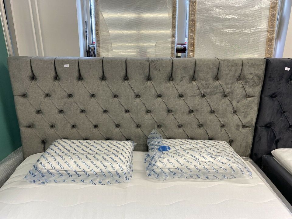 Boxspringbett Chesterfield Grau Mit Bettkasten in Düsseldorf