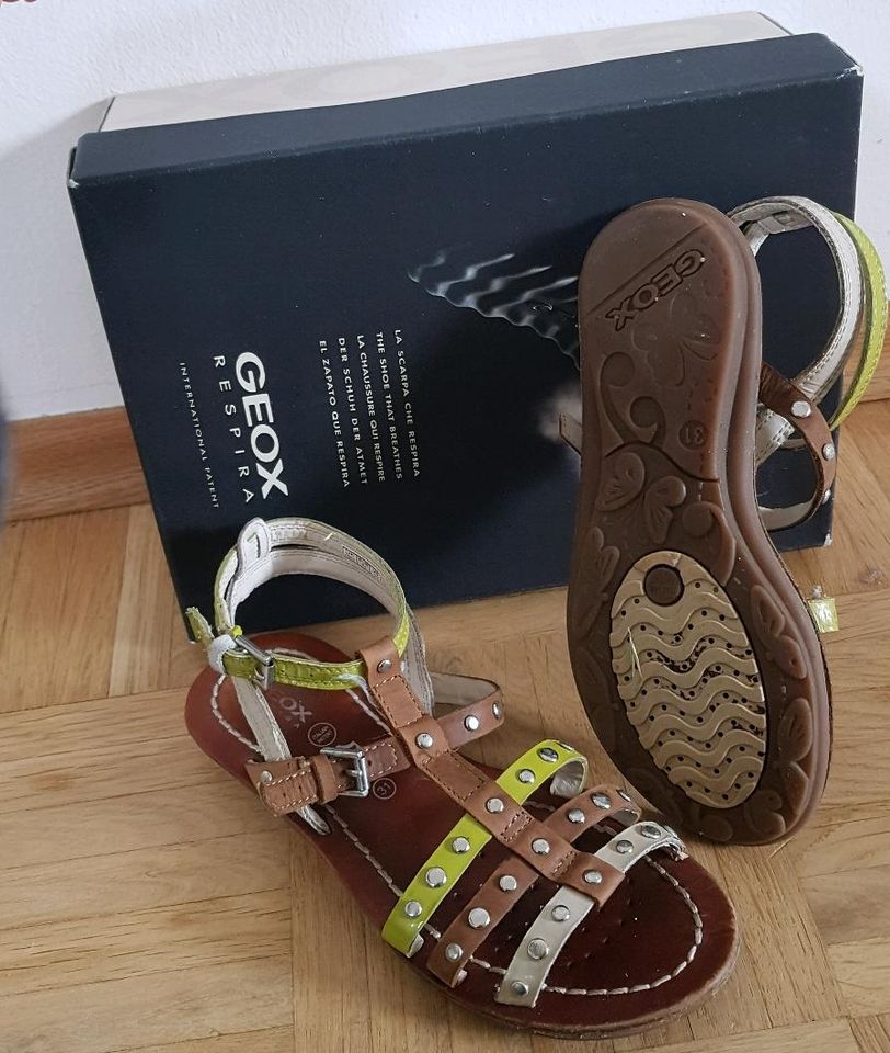 GEOX Sandalen 31 Mädchen braun grün Leder Riemchen in Inning am Ammersee