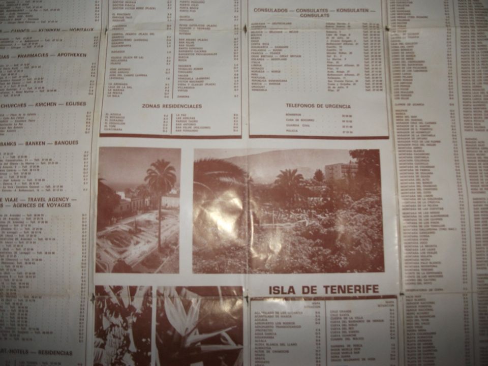 alte Touristenkarte Teneriffa 1978 in Dissen am Teutoburger Wald