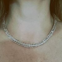 Halskette gehäkelt mit Swarovski Perlen, Magnet Verschluss Niedersachsen - Moisburg Vorschau