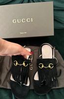 Original Gucci Sandale, Leder, schwarz, Riemchen, 37/38, Horsebit Bayern - Regensburg Vorschau